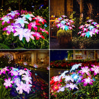 Solar Garden Lights Outdoor, 8 Pack Blooming Lily Solar Flowers Outdoor Waterproof, 7 Color Changing Bigger Flower Lights for Yard Patio Decor, Gift for Mom