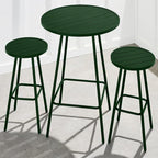 Best Choice Products 3-Piece Patio Dining Set, Bar Height, Outdoor Bistro Set, Outdoor Round Bar Table w/ 2 Bar Stools, Steel - Dark Green