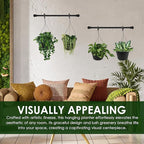 10in Euro Hanging Planters for Indoor Plants 2 Pieces 10inch Hanging Planter with (2) 40cm Hooks, Self Watering Indoor Outdoor Hanging Pots with Drainage Holes and Removable Drip Tray