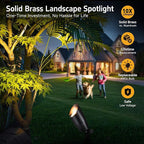 Gardenreet Landscape Spotlights Low Voltage - Brass Outdoor Uplight LED 12V, Wired Spot Lights IP65 Waterproof, Black for Exterior Garden Yard Tree House Without MR16 Bulb