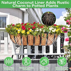 Legigo 2 Pack Trough Coco Liner for Planters- 30 Inch Window Box Liners Coconut Coir Basket Liners, Planter Box Coconut Liner for Window Flower Box Pots, Fence Trough Planter, Wall Planter Basket