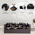 Cushion Covers, 8 Pack Stretch Microfiber Outdoor Slipcovers, Coconut Forest