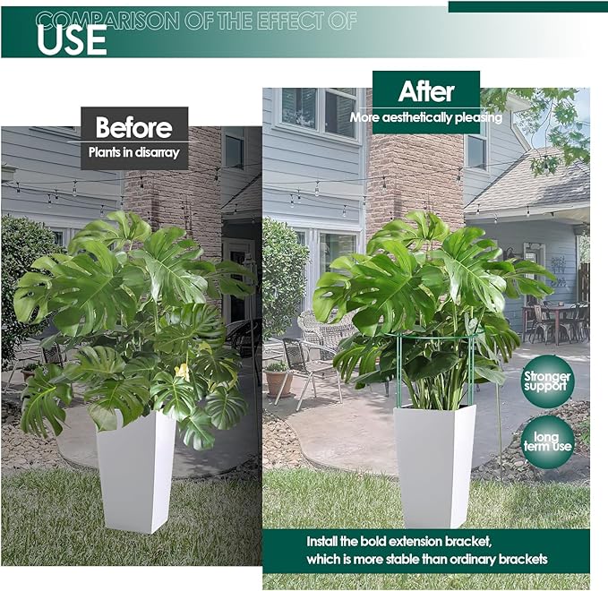Half Round Plant Support Stakes, 30 Inch Adjustable, Green Coated