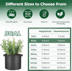 T4U 3 Gallon Grow Bags, Upgrade Grow Bags with Handles, Heavy Duty Thickened Nonwoven Fabric Pots, 3 Gallon Pots for Plants, Rosemary, Chamomile, Onion (10 Pack)