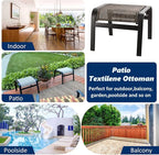 Outdoor Patio Foot Rest Ottoman Seat Textilene Portable Metal Footstool Portable Patio Chairs 2 Set Brown
