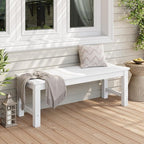 Stoog Outdoor Bench, 2-Person Patio Backless Bench, All-Weather HIPS Garden Bench with 800 lbs Weight Capacity, Never Rot or Fade, for Backyard, Porch and Park, White
