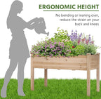 Yaheetech 1pc Raised Garden Bed 48x24x30in Elevated Wooden Horticulture Planter Box with Legs Standing Growing Bed for Gardening/Backyard/Patio/Balcony