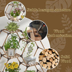 Tikea Hexagonal Plant Stand Indoor Plant Stand for Multiple Plants Outdoor Large Wooden Plant Shelf 6 Tiered 9 Potted Plant Holder Flowers Stand for Patio Balcony Window Living Room