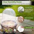 MIXC Clear Nursery Pots with Humidity Domes, 5/4/3.5 Inch Reinforced Transparent Plastic Pots for Planting with Drainage Holes, for Tomato Seedlings, Cactus, and Herbs, 30 Pack