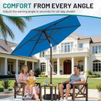 AreShark 7.5FT Patio Umbrella Table Market Umbrella with 6 Sturdy Ribs, Button Tilt/Crank Heavy-Duty Round Outdoor Umbrellas for Garden, Deck, Backyard,and Pool, Royal Blue