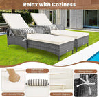 Tangkula Wicker Chaise Lounge Outdoor, Patio Rattan Reclining Chaise - Image 6