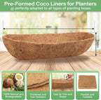 Legigo 2 Pack Trough Coco Liner for Planters- 48 Inch Window Box Liners Coconut Coir Basket Liners, Planter Box Coconut Liner for Window Flower Box Pots, Fence Trough Planter, Wall Planter Basket