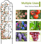 hogardeck 4 Packs 72 * 18 inch Metal Garden Trellis for Climbing Plants Outdoor,Heavy Duty,Black Coating Rustproof Trellis for Rose, Vegetable, Flowers, Expandable,Perfect for Training Climbing Plants
