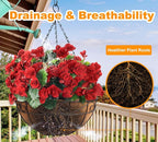 Y&M 2pcs 10“ Round Coconut Fiber Liner, 10'' Coco Liner Pre-Formed Replacement for Wall Hanging Planter Basket