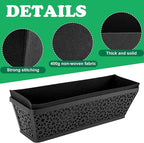 Adnee 2 Pcs 24 Inch Fabric Plant Window Box Liners-Rectangular Non-Woven Planter Basket Liner-Black Felt Flower Hanging Basket for Outdoor Garden Wall Hanging Planter Flower Vegetables