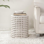 SAFAVIEH Home Collection Sayre Cream Ceramic 18-inch Decorative Accent Garden Stool for Living Room, Bathroom, Patio, Side Table, Plant Stand (Fully Assembled)