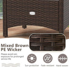 RELAX4LIFE Wicker Outdoor Ottomans for Patio - Set of 2 Rattan Footstools w/Removable Cushions, Multipurpose Outside Foot Rest, Side Table & Additional Seating for Porch Garden Backyard (Beige)