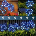 Solar Garden Lights 2 Pack Waterproof Swaying Starburst Light Solar Outdoor Lights for Yard Patio Walkway Pathway Party Wedding Decoration, Unique Gifts for Women, Blue