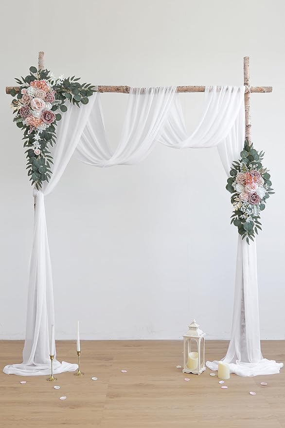 Artificial Flowers Wedding Arch Swag Kit, Dusty Rose, 26 Ft Draping