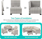 13-Piece Outdoor Patio Furniture Set with 55,000 BTU Fire Pit Table, PE Wicker Rattan Sectional Sofa Patio Conversation Set with Coffee Table, White