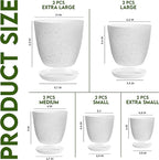 Utopia Home - Spotty Plant Pots Indoor with Drainage - 7/6.6/6/5.3/4.8 Inches Flower Pots - 10 Pack Plastic Planters - Ideal for Stocking Stuffers - (Speckled Grey, Pack of 10)