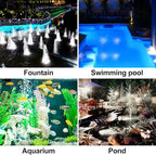Solar Pond Lights, 18 LED Super Bright Underwater Spotlights LED Submersible Pond Light IP68 Waterproof Fountain Lights for Fish Aquarium Tank Garden Yard Pool Decor Cold White (3-in-1)