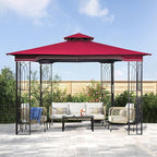 SCOCANOPY Replacement Gazebo Canopy for 10 x 12 Regency II Patio Gazebo Model L-GZ798PST,A101004104,A101004105,(Burgundy)