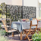 Metal Privacy Screen 72" H47 W, Freestanding Decorative Outdoor Panel - Image 5