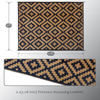 SAND MINE Reversible Mats, Plastic Straw Rug, Modern Area Rug, Large Floor Mat and Rug for Outdoors, RV, Patio, Backyard, Deck, Picnic, Beach, Trailer, Camping, Black & Brown, 9' x 12'