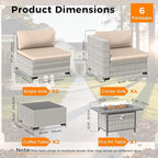 12-Seat Modern Outdoor Wicker Rattan Patio Furniture Set with 55,000 BTU Fire Pit Table, Thick 4″ Cushions, All-Weather Dual-Strand Rattan, Rust-Resistant Steel Frame,Beige
