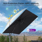 PURPLE LEAF Patio Umbrella 9' X 11.5' Rectangle Cantilever Umbrella Large Aluminum Outdoor Umbrellas with 360-degree Rotation & UPF40+ Premium Fabric for Deck Pool Garden Yard, Graphite Grey