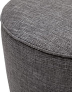 QILLOWAY Indoor/Outdoor Inflatable Stool,Round Ottoman,All Weather Foot Rest for Camping or Home,Charcoal Grey/Black