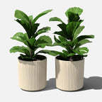 Veradek Demi Series Round Planter for Porch, Patio, Backyard | Durable Plastic-Stone Composite Material | Modern Décor for Tall Plants, Flowers