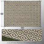SAND MINE Reversible Mats, Plastic Straw Rug, Modern Area Rug, Large Floor Mat and Rug for Outdoors, RV, Patio, Backyard, Deck, Picnic, Beach, Trailer, Camping (8' x 10', Grey Tan Lattice)