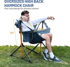TIMBER RIDGE Hammock Camping Chair, Oversized Swinging Hammock Chair with Adjustable Back and Seat for Outdoor Lawn, Sports, Supports 400lbs, Blue