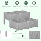 Outsunny 4 Piece Raised Garden Bed with Legs, Planter Box Raised Bed to Grow Flowers, Herbs & Vegetables, Gray