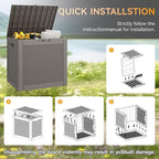 Outdoor Storage Deck Box, 31 Gallon Grey Resin, Waterproof with Lockable Lid