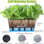 Window Box Planter 6 Pcs, 16.5 Inches Self Watering Rectangle Flower Plant Pots with Drainage Holes Trays, Vegetable Planters for Windowsill Patio Garden Balcony Porch Yard (Grey)