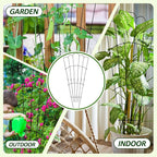 LEIFIDE 2 Pcs 33in Plant Trellis for Climbing Plants Indoor, Expandable Large Metal Trellis for Potted, Heavy-Duty Tall Rustproof Houseplant Support for Flowers Vine Ivy Pothos Hoya Monstera