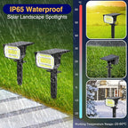 LOTMOS Solar Spot Lights Outdoor Waterproof IP67, 10 Pack Landscape Spotlights with 72 LEDs，3 Modes/ 2-in-1/Auto On/Off Solar Powered Flood Lights for Outside Garden Lawn Patio Driveway (Warm White)