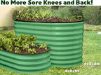 Plant & Plot Galvanized Raised Garden Beds Outdoor // 4×2×2 ft Planter Raised Beds for Gardening, Vegetables, Flowers // Large Metal Garden Box (Light Green) // Patented Tool-Free Design