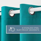 TOWN & COUNTRY BASICS Cabana Solid Heavyweight Indoor Outdoor Curtains, Light Filtering Opacity with Grommet Top, Water Repellent, 2-Pack Set, 54"x120", Teal