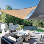 SUNLAX Sun Shade Sail 13' x 13' x 13' Sand Triangle Canopy Sail Shade Cover UV Block Permeable Sunshade Outdoor for Patio Backyard (We Make Custom Size)