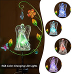 Solar Angel Light for Cemetery Decor - Color Changing Memorial Gift, Outdoor Garden Stake Light for Grave, Yard, Patio - Waterproof Sympathy Decoration with LED