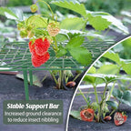 4 Sets Strawberry Plant Support with Mesh Plant Cover,Strawberry Growing Racks Sets with Iron Plant Nails and Storage Bag for Garden Strawberry Vegetables(Green Net - Square)