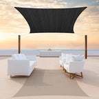 ColourTree TAPR1616 Custom Size 22' x 23' Black Sun Shade Sail Canopy UV Block UPF50 Rectangle - Commercial Standard Heavy Duty - 190 GSM - 3 Years Warranty