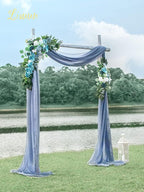 Artificial Flowers Wedding Arch Swag Set, Grey Blue Silk, Large and Small