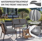 Grey Stretch Outdoor Cushion Covers, 14 Pack, Polyester Spandex Blend