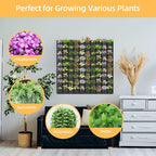 Hanging Planting Grow Bags, 90 Pockets Wall Planter Wall Mounted Grow Bag Outdoor Indoor Gardening Vertical Greening Flower Container, Planting Bags Storage Bags(1.1 m × 1.1 m, Black)