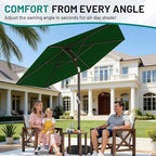 AreShark 7.5FT Patio Umbrella Table Market Umbrella with 6 Sturdy Ribs, Button Tilt/Crank, Heavy-Duty Outdoor Umbrellas for Pool, Deck, Garden and Backyard, Dark Green
